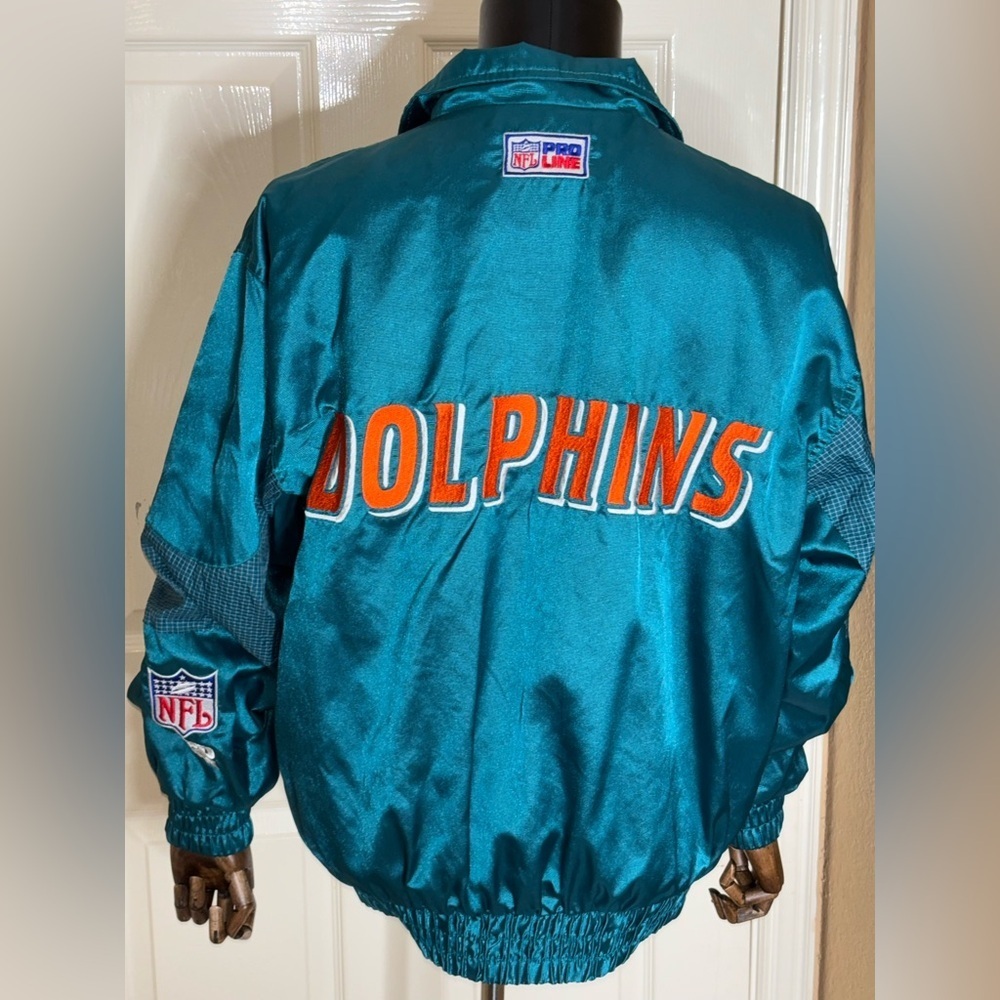 VINTAGE MIAMI DOLPHINS 90s JACKET LOGO 7 SIZE “M” RARE​​ - Picture 3 of 13
